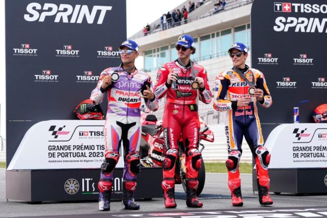 
 Pemenang Sprint Race dari kiri ke kanan: Jorge Martin, Francesco Pecco Bagnaia dan Marc Marquez (Pics Action)